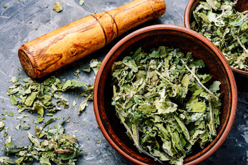 Healing dry foliage coltsfoot