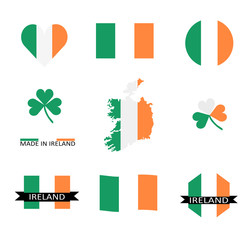 Drapeaux irlandais et carte