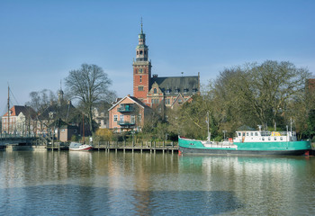 Leer in Ostfriesland mit dem Rathaus,Niedersachsen,Deutschland