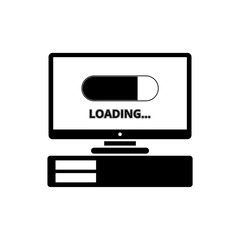 Slow Computer icon, Slow Connection sign, Loading icon