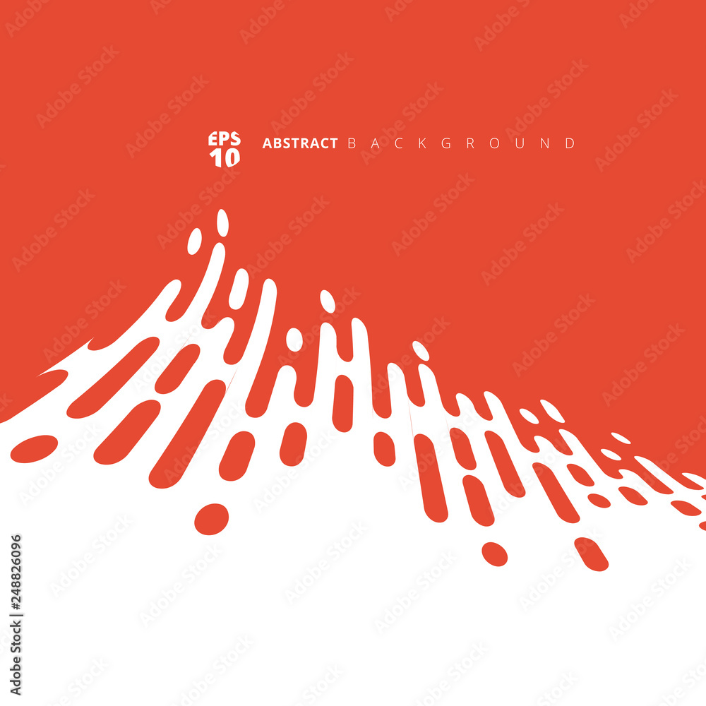 Aufkleber abstract red or orange rounded lines halftone distort transition.