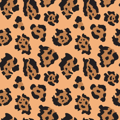 Vector seamless pattern with jaguar skin. Endless modern background.