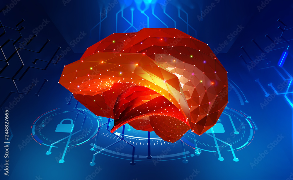 Leinwandbilder brain. cyber mind and digital neural networks. artificial intelligence in the civilization of the fu