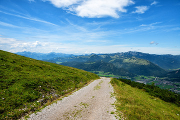 Fototapeta na wymiar View of the alpine mountains
