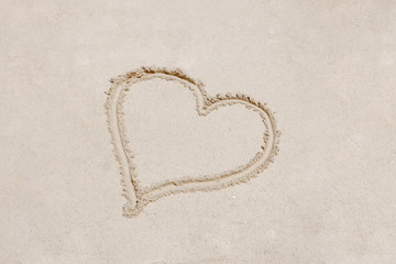 Symbolic heart on the sand