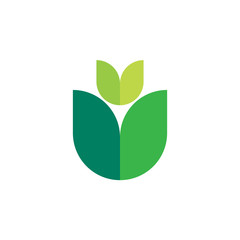 Green ecology vector logo