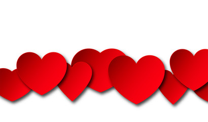 Lace of hearts in the style of paper cut. Symbols of love vector for happy women, mother, valentine's day, birthday greeting card design. Festive background