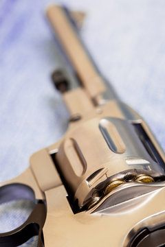 old revolver, close-up
