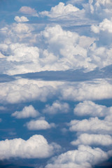 White clouds in a blue sky