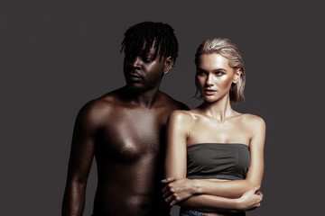 Two models posing together for social diversity campaign