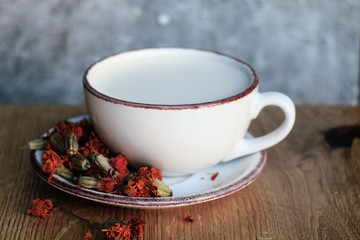  cup of coffee in the petals