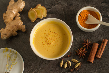 Healthy beverage made from ginger, turmeric and other spicies