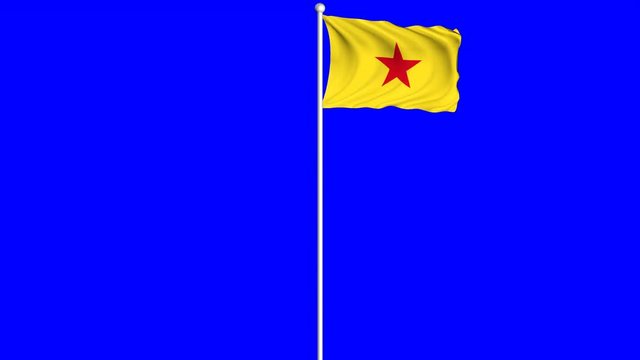 Moheli Flag Waving Fluttering on Wind Loopable Green Blue Screen Matte
