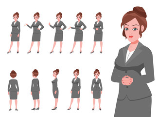 Business girl turnaround and poses