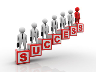 3d rendering business leadership concept 
