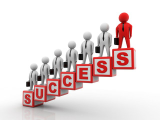 3d rendering business leadership concept 
