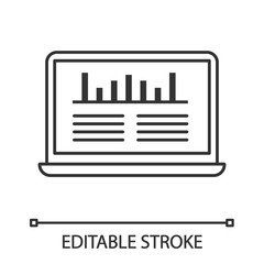 Social media analytics linear icon