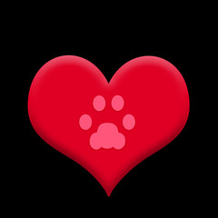  Paw in the heart - a symbol of love for cats