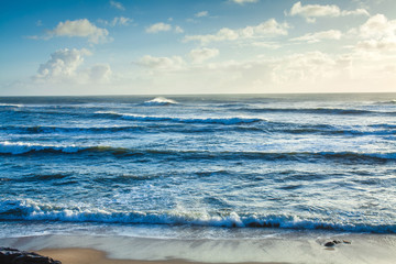 Fototapeta premium view on the atlantic ocean at the sunset