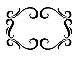 Flourish Vintage vector frame. Swirl illustration for text, greeting card, wedding invitation, book. Hand drawn cute isolated border