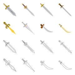 Vector design of game  and armor  icon. Collection of game  and blade  stock vector illustration.