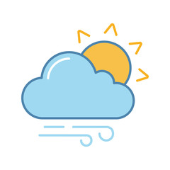 Partly cloudy and windy color icon