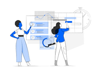 Analyst and project manager at work