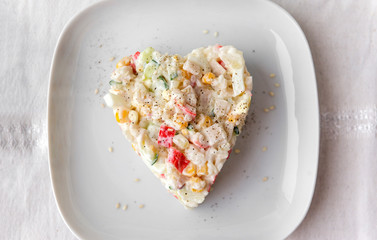 salad with crabs on a plate