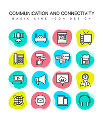 COMMUNICATION AND CONNECTIVITY ICON SET