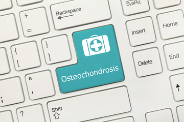 White conceptual keyboard - Osteochondrosis (blue key)