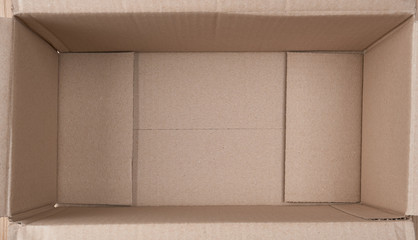 open empty brown cardboard box