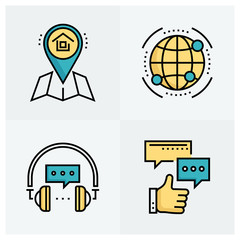Fototapeta premium COMMUNICATION AND CONNECTIVITY ICON SET