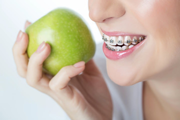 Woman with braces 