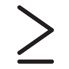 greater then basic elements icon on white background. flat style. greater then basic elements icon for your web site design, logo, app, UI.  Is greater than or equal symbol. 