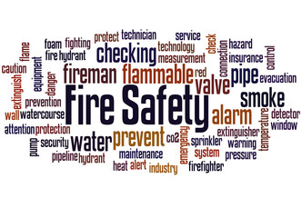 Fire Safety word cloud concept 2