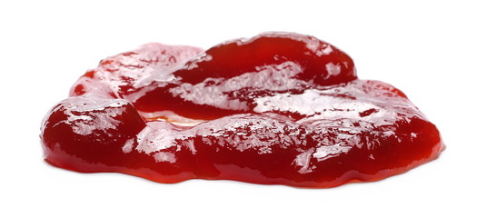 Mixed fruit marmalade isolated on white background