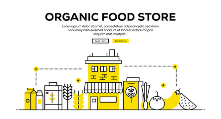 Naklejka premium ORGANIC FOOD STORE BANNER CONCEPT