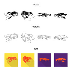 Vector design of appetizer and ocean sign. Set of appetizer and delicacy vector icon for stock.