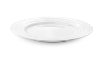 white plate on white background.