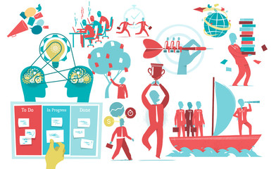 business and technology symbols collection