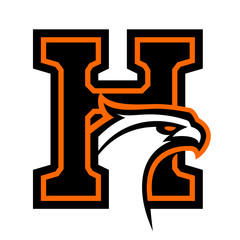 Letter H with eagle head. Great for sports logotypes and team mascots. 