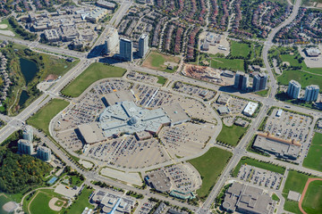 Fototapeta premium Aerial view of the Erin Mills Town Centre