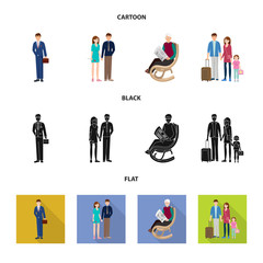 Vector design of character and avatar  logo. Set of character and portrait stock symbol for web.