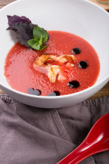 Spanish tomato gazpacho soup