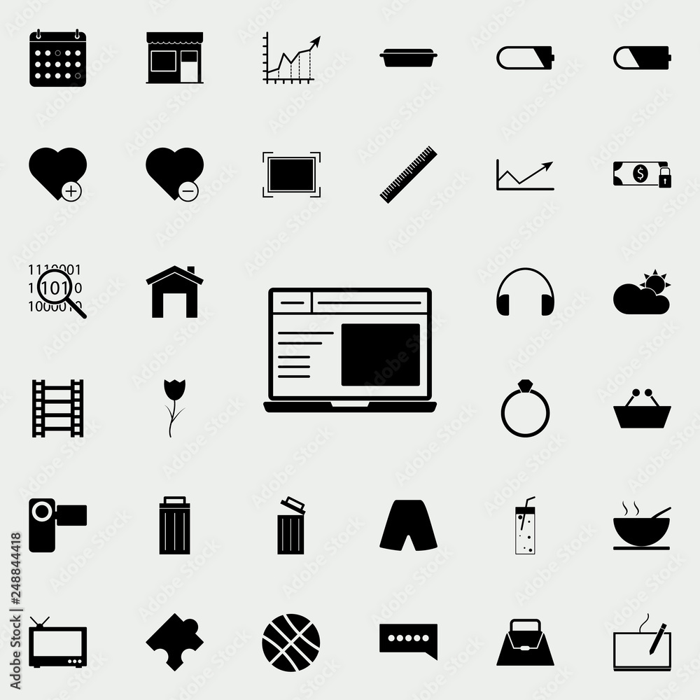 Poster laptop icon. web icons universal set for web and mobile on white background