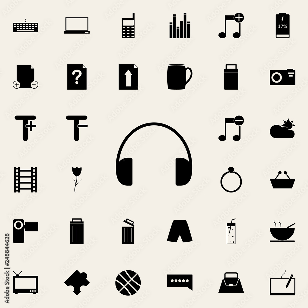 Poster headphones icon. web icons universal set for web and mobile on white background