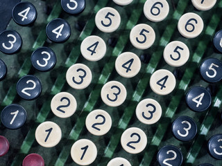 Vintage typewriter number keys