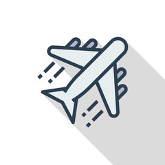 Airplane Flat Icon Concept