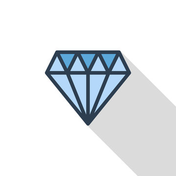 Diamond Flat Icon Concept