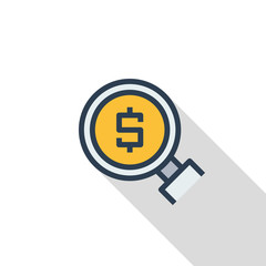 Market Search Flat Icon Concept